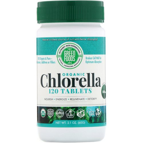 Green Foods, Organic Chlorella, 500 mg, 120 Tablets Review