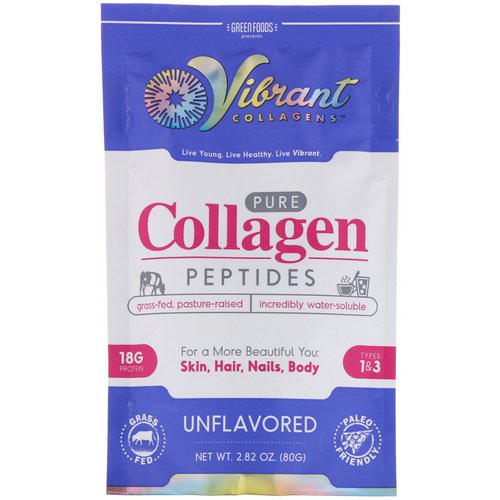 Green Foods, Vibrant Collagens, Pure Collagen Peptides, Unflavored, 2.82 oz (80 g) Review