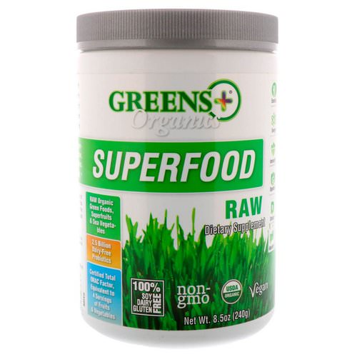 Greens Plus, Organics Superfood, Raw, 8.5 oz (240 g) Review