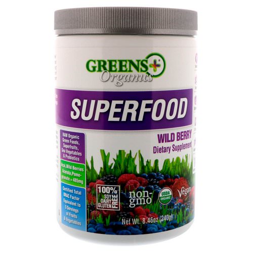 Greens Plus, Organics Superfood, Wild Berry, 8.46 oz (240 g) Review
