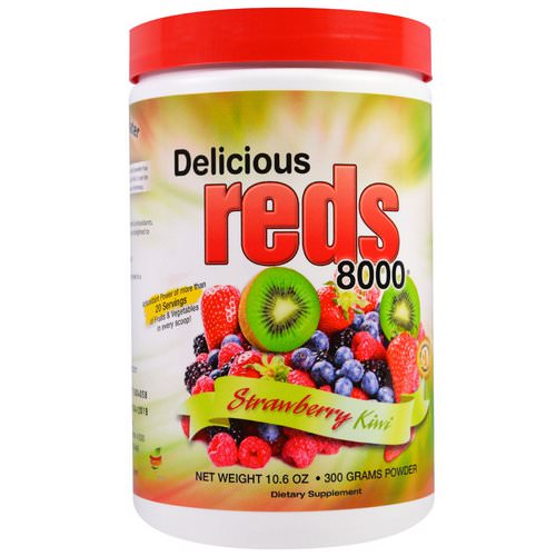 Greens World, Delicious Reds 8000, Strawberry Kiwi, Powder, 10.6 oz (300 g) Review