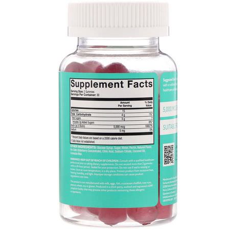 生物素, 指甲: GummYum! Biotin Gummies, Natural Strawberry Flavor, 2,500 mcg, 60 Gummies