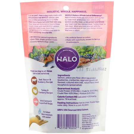 寵物零食, 寵物: Halo, Luv-A-Lots, Dog Treats, Wild Salmon & Superfruit Recipe, 5 oz (141.7 g)