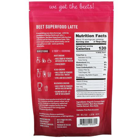 草藥替代咖啡, 咖啡: Hana Beverages, Beet Latte, Non-Coffee Superfood Beverage, 16 oz (454 g)