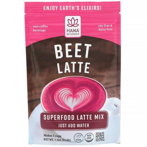 Hana Beverages, Beet Latte, Non-Coffee Superfood Beverage, 3.3 oz (93.6 g) Review