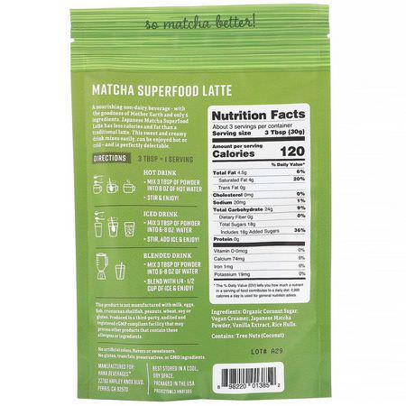 草藥替代咖啡, 咖啡: Hana Beverages, Matcha Latte, Non-Coffee Superfood Beverage, 3.3 oz (93.6 g)