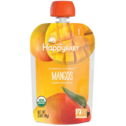 Happy Family Organics, Organic Baby Food, Stage 1, Clearly Crafted, Mangos, 4 + Months, 3.5 oz (99 g) Review