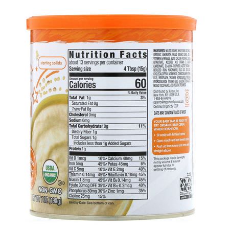 嬰兒熱麥片, 孩子餵養: Happy Family Organics, Organic Probiotic Baby Cereal, Multi-Grain, 7 oz (198 g)