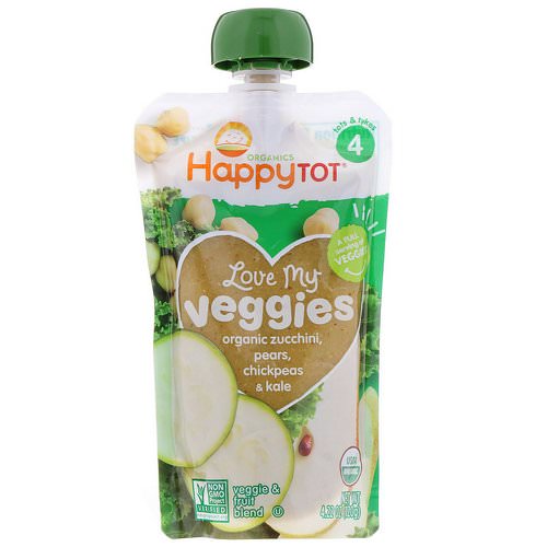 Happy Family Organics, Organics Happy Tot, Love My Veggies, Organic Zucchini, Pears, Chickpeas & Kale, 4.22 oz (120 g) Review