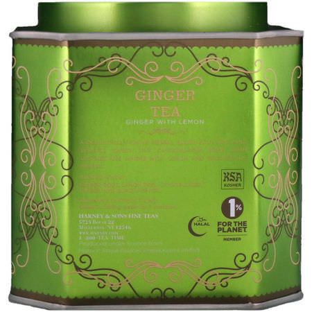薑茶: Harney & Sons, Ginger Tea, Ginger with Lemon, 30 Sachets, 2.67 oz (75 g) Each