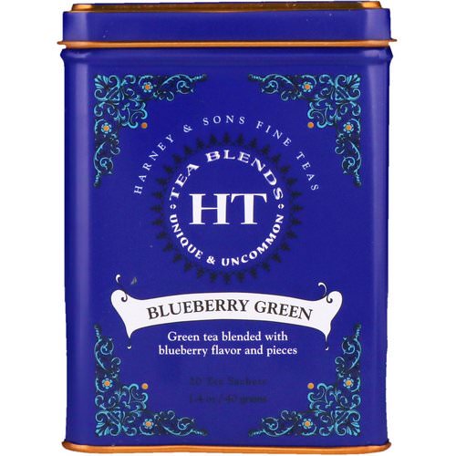 Harney & Sons, HT Tea Blend, Blueberry Green, 20 Sachets, 1.4 oz (40 g) Review
