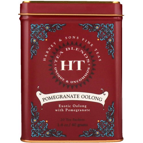 Harney & Sons, HT Tea Blend, Pomegranate Oolong, 20 Tea Sachets, 1.4 oz (40 g) Review