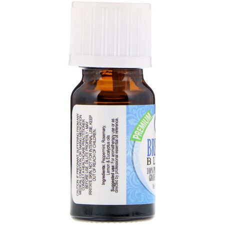 混合香精油: Healing Solutions, 100% Pure Therapeutic Grade Essential Oil, Breathe Blend, 0.33 fl oz (10 ml)