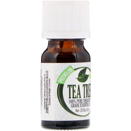 茶樹油, 清潔: Healing Solutions, 100% Pure Therapeutic Grade Essential Oil, Tea Tree, 0.33 fl oz (10 ml)
