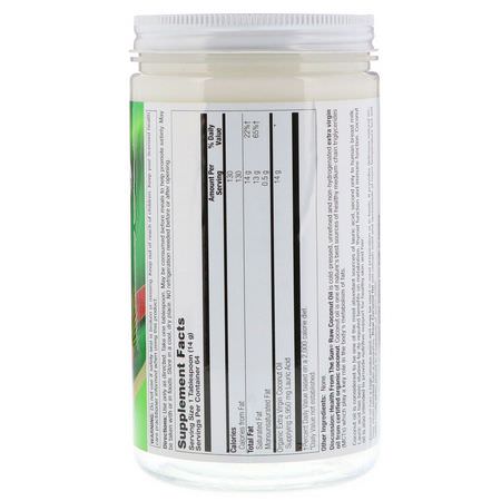 椰子油, 椰子補品: Health From The Sun, Raw Coconut Oil, 32 oz (907 g)