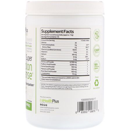 冒號清潔劑, 補充劑: Health Plus, Super Colon Cleanse, 12 oz (340 g)