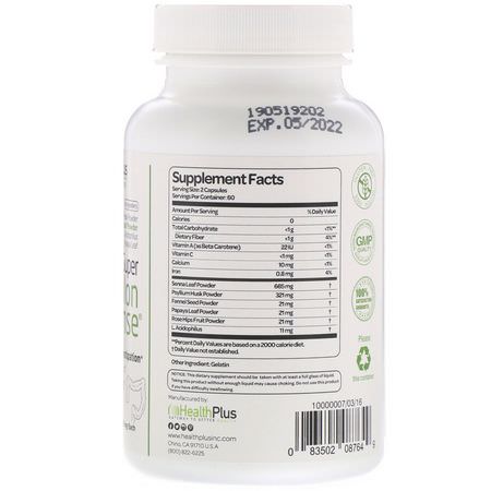 冒號清潔劑, 補充劑: Health Plus, Super Colon Cleanse, 530 mg, 120 Capsules