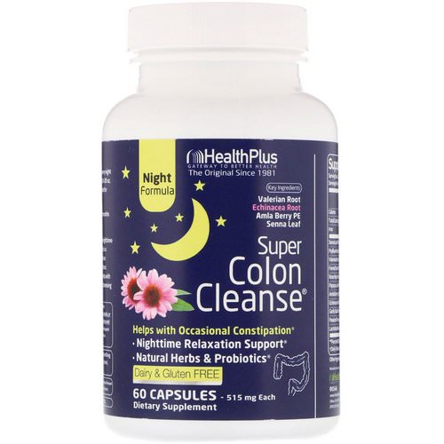 Health Plus, Super Colon Cleanse, Night, 515 mg, 60 Capsules Review