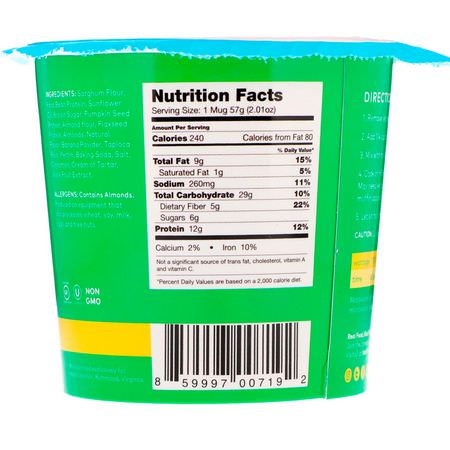 鬆餅混合物, 混合物: Health Warrior, Protein Mug Muffin, Banana Nut, 2.01 oz (57 g)
