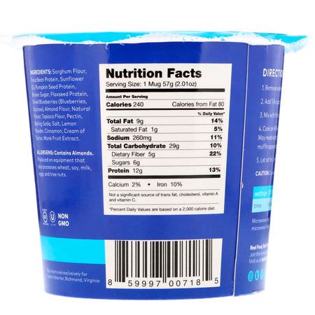 鬆餅混合物, 混合物: Health Warrior, Protein Mug Muffin, Blueberry, 2.01 oz (57 g)