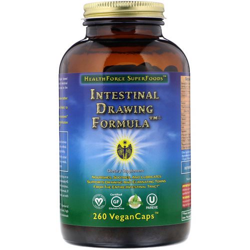 HealthForce Superfoods, Intestinal Drawing Formula, 260 Vegan Caps Review