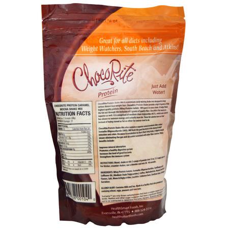 乳清蛋白, 運動營養: HealthSmart Foods, ChocoRite Protein, Caramel Mocha, 14.7 oz (418 g)