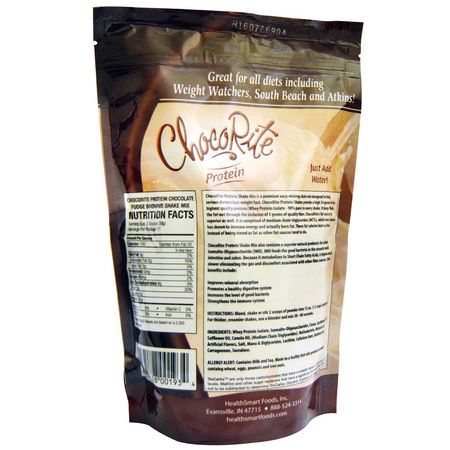 乳清蛋白, 運動營養: HealthSmart Foods, ChocoRite Protein, Chocolate Fudge Brownie, 14.7 oz (418 g)