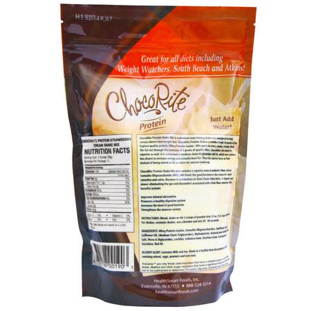 乳清蛋白, 運動營養: HealthSmart Foods, ChocoRite Protein, Strawberry Cream, 14.7 oz (418 g)