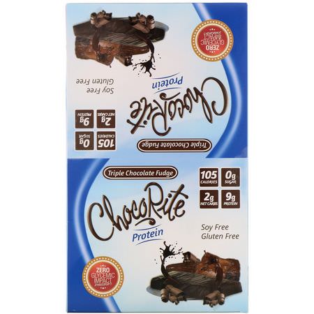 乳清蛋白棒, 蛋白棒: HealthSmart Foods, ChocoRite Protein Bars, Triple Chocolate Fudge, 16 Bars - 1.2 oz (34 g) Each