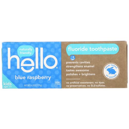Hello, Kids, Fluoride Toothpaste, Blue Raspberry, 4.2 oz (119 g) Review
