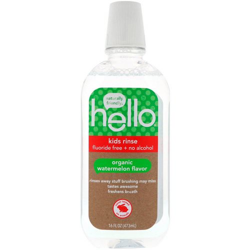 Hello, Kids Rinse, Fluoride Free + No Alcohol, Organic Watermelon Flavor, 16 fl oz (473 ml) Review