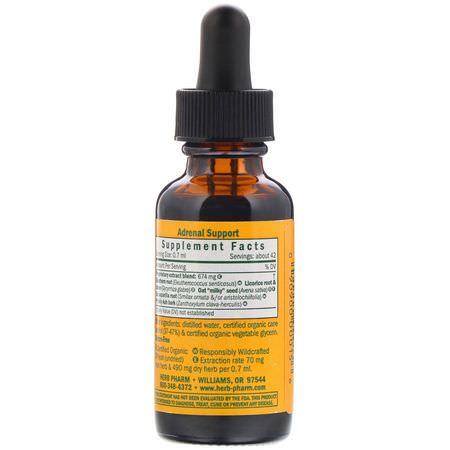 腎上腺, 補品: Herb Pharm, Adrenal Support, 1 fl oz (30 ml)