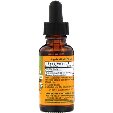 當歸, 順勢療法: Herb Pharm, Angelica, 1 fl oz (30 ml)