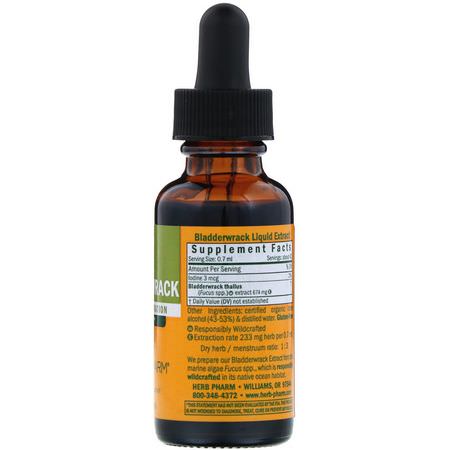 膀胱沉著, 順勢療法: Herb Pharm, Bladderwrack, 1 fl oz (30 ml)