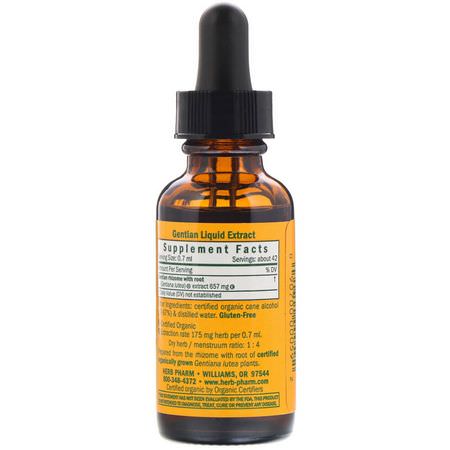 植物學, 順勢療法: Herb Pharm, Gentian, 1 fl oz (30 ml)
