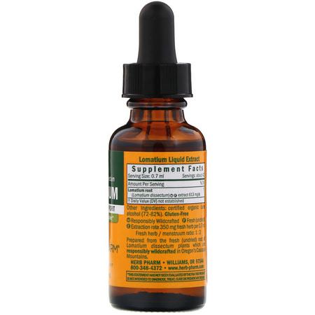 營養, 順勢療法: Herb Pharm, Lomatium, 1 fl oz (30 ml)