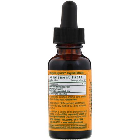 牛至油補充劑, 草藥: Herb Pharm, Oregano Spirits, 1 fl oz (30 ml)