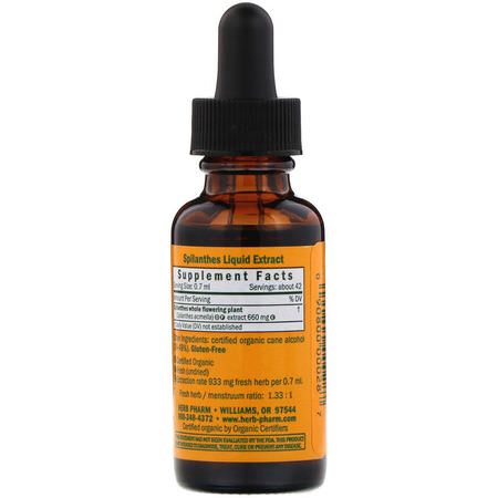 發芽, 順勢療法: Herb Pharm, Spilanthes, 1 fl oz (30 ml)