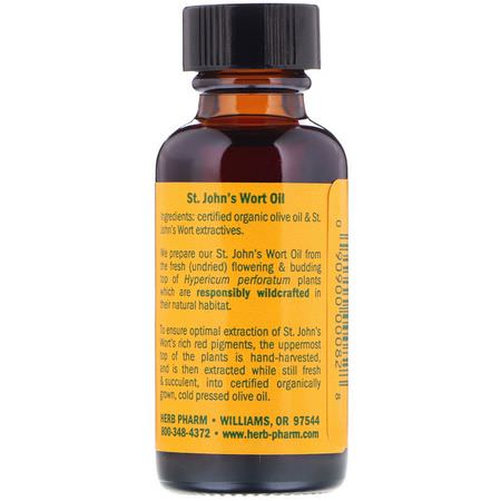 St。約翰草, 順勢療法: Herb Pharm, St. John's Wort Oil, 1 fl oz (30 ml)