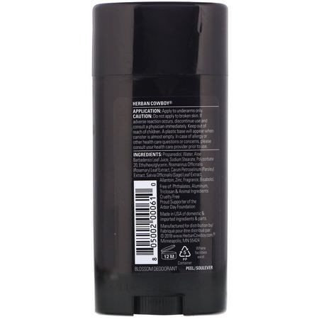 浴用除臭劑: Herban Cowboy, Deodorant, Blossom, 2.8 oz (80 g)