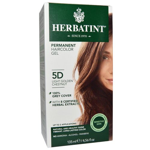 Herbatint, Permanent Haircolor Gel, 5D, Light Golden Chestnut, 4.56 fl oz (135 ml) Review