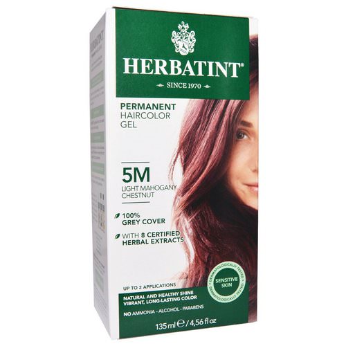 Herbatint, Permanent Haircolor Gel, 5M, Light Mahogany Chestnut, 4.56 fl oz (135 ml) Review