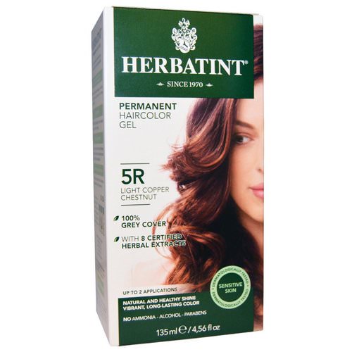 Herbatint, Permanent Haircolor Gel, 5R Light Copper Chestnut, 4.56 fl oz (135 ml) Review