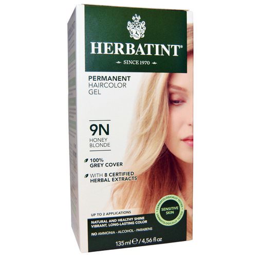 Herbatint, Permanent Haircolor Gel, 9N, Honey Blonde, 4.56 fl oz (135 ml) Review