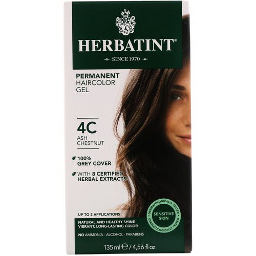 Herbatint, Permanent Haircolor Gel, 4C, Ash Chestnut, 4.56 fl oz (135 ml) Review