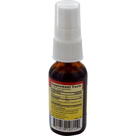 感冒, 補品: Herbs for Kids, Super Kids Throat Spray, Peppermint, 1 fl oz (30 ml)