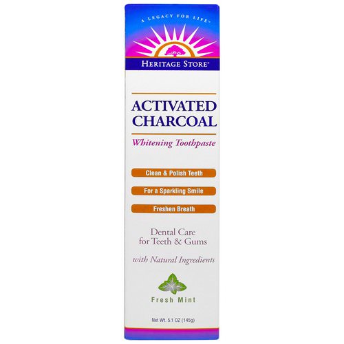 Heritage Store, Activated Charcoal Whitening Toothpaste, Fresh Mint, 5.1 oz (145 g) Review