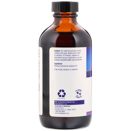 頭皮護理, 頭髮護理: Heritage Store, Black Castor Oil, 8 fl oz (240 ml)