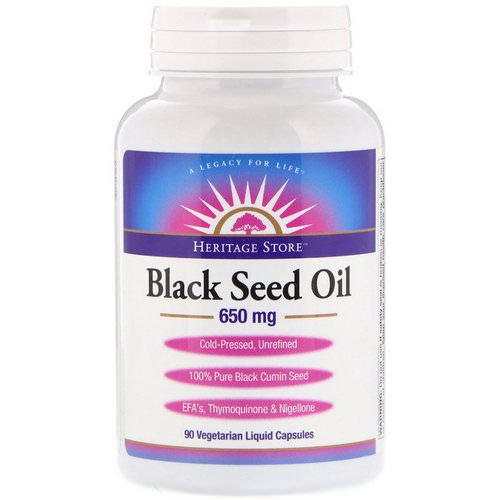 Heritage Store, Black Seed Oil, 650 mg, 90 Vegetarian Liquid Capsules Review