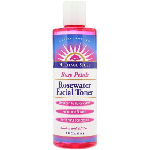 Heritage Store, Rosewater Facial Toner, Rose Petals, 8 fl oz (237 ml) Review
